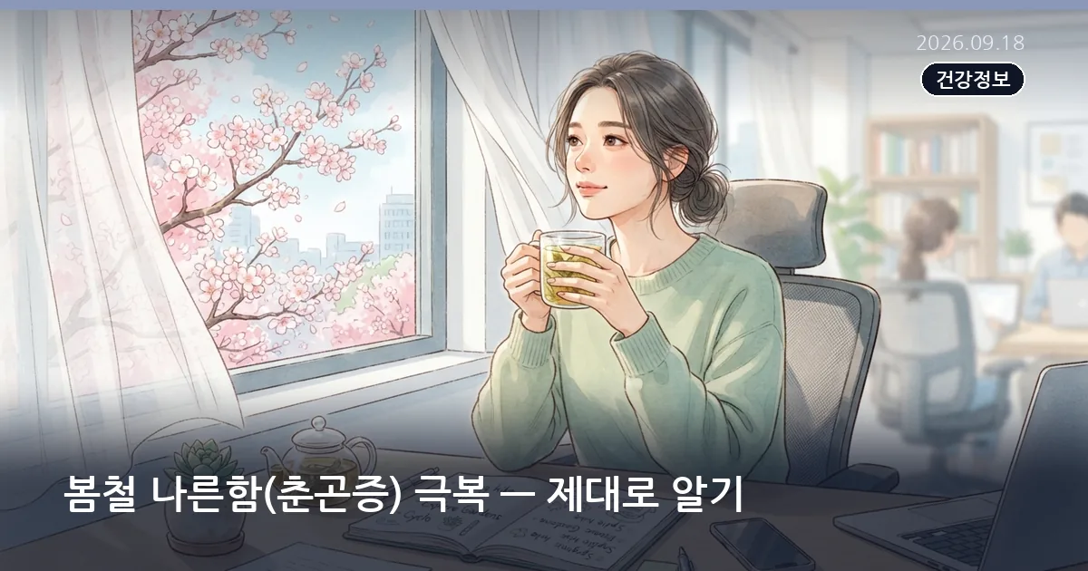 봄철 나른함(춘곤증) 극복 — 제대로 알기
