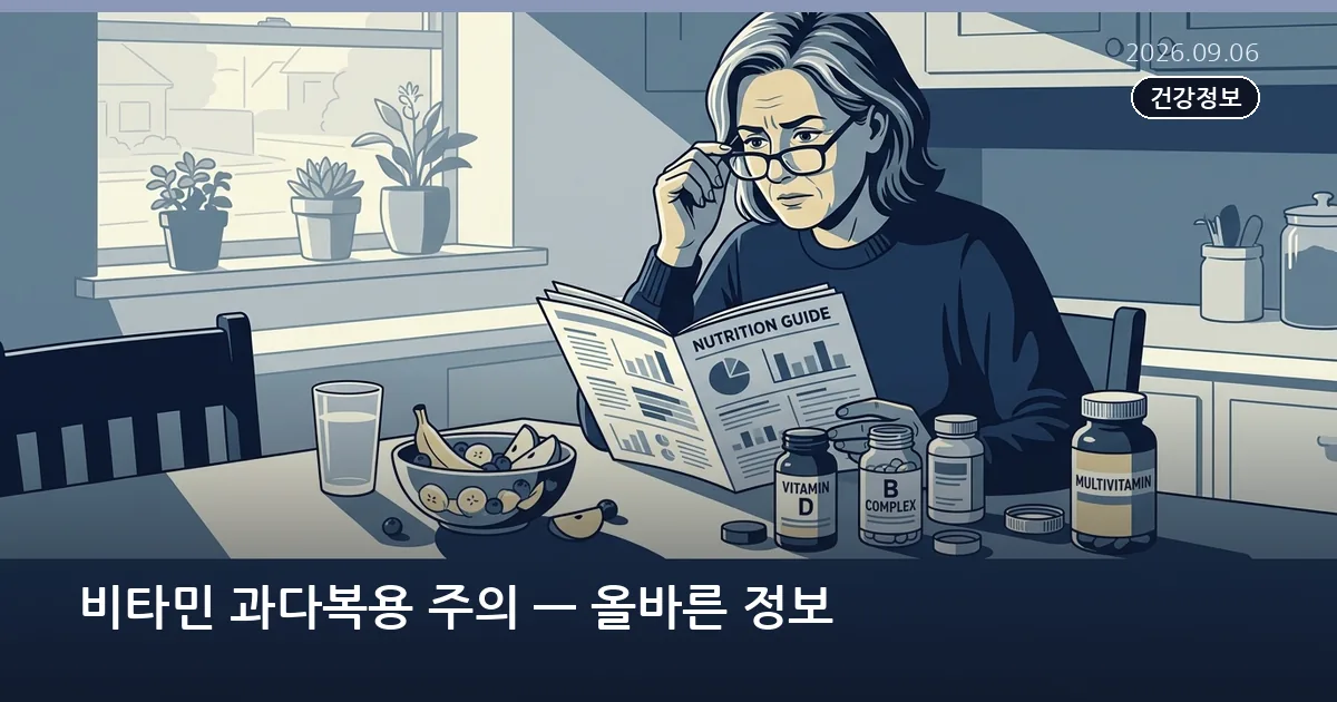 비타민 과다복용 주의 — 올바른 정보