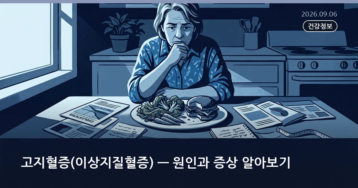 고지혈증(이상지질혈증) — 원인과 증상 알아보기