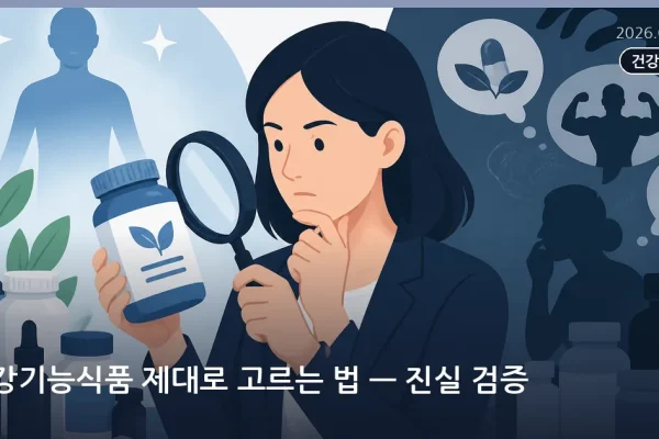 건강기능식품 제대로 고르는 법 — 진실 검증