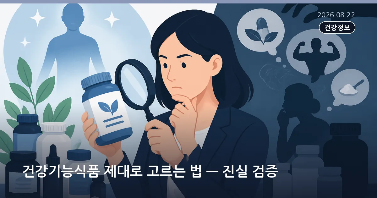 건강기능식품 제대로 고르는 법 — 진실 검증