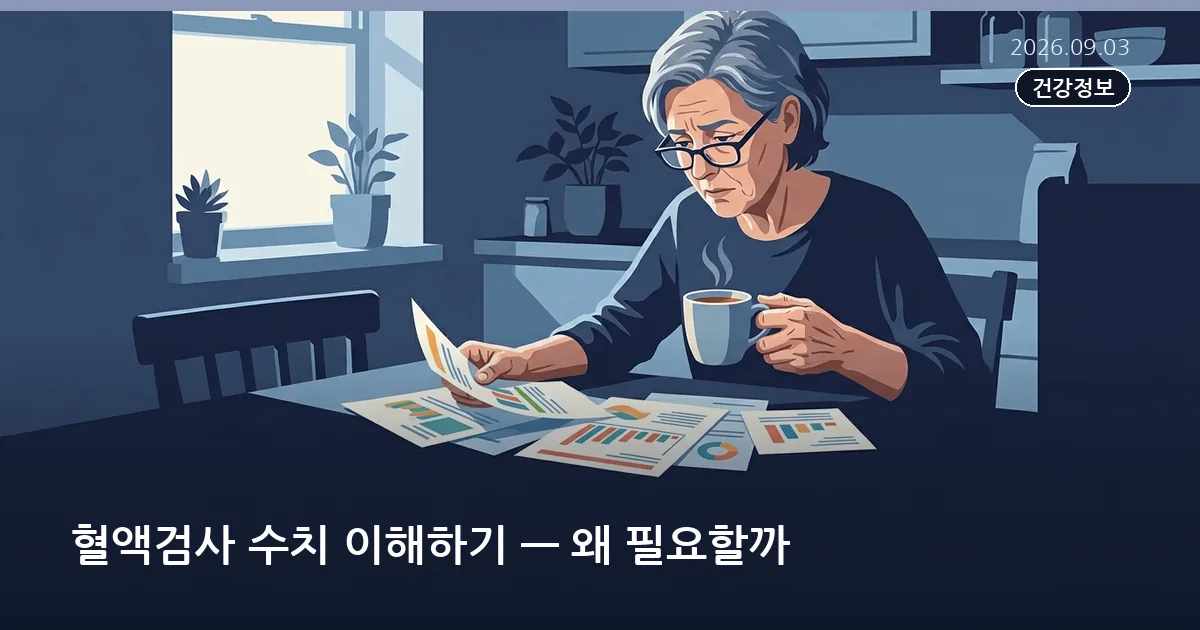 혈액검사 수치 이해하기 — 왜 필요할까