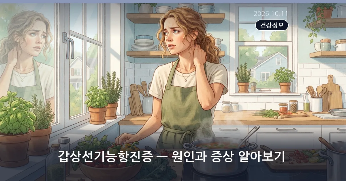 갑상선기능항진증 — 원인과 증상 알아보기