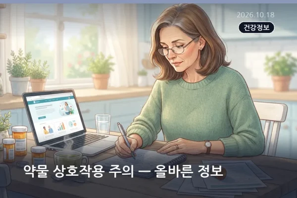 약물 상호작용 주의 — 올바른 정보