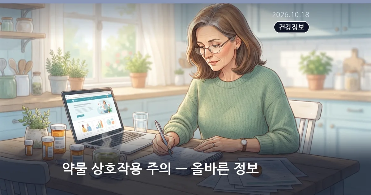 약물 상호작용 주의 — 올바른 정보