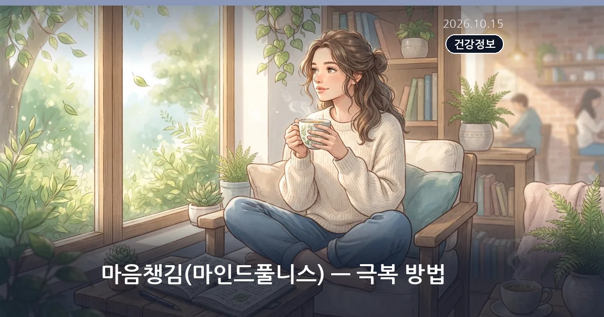 마음챙김(마인드풀니스) — 극복 방법