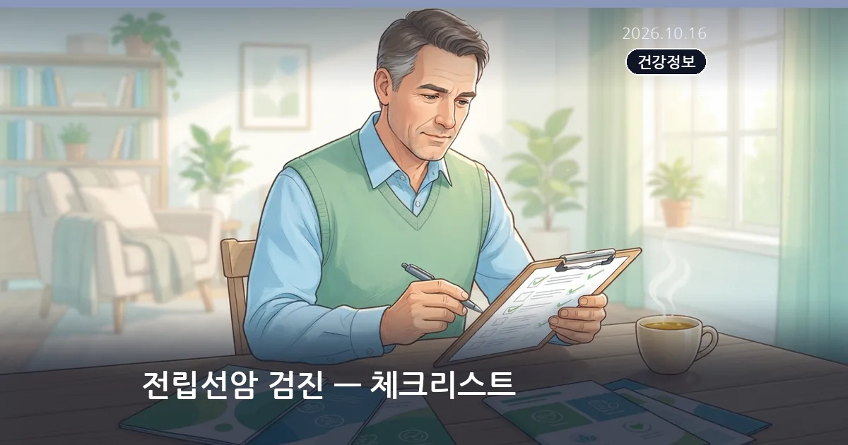 전립선암 검진 — 체크리스트