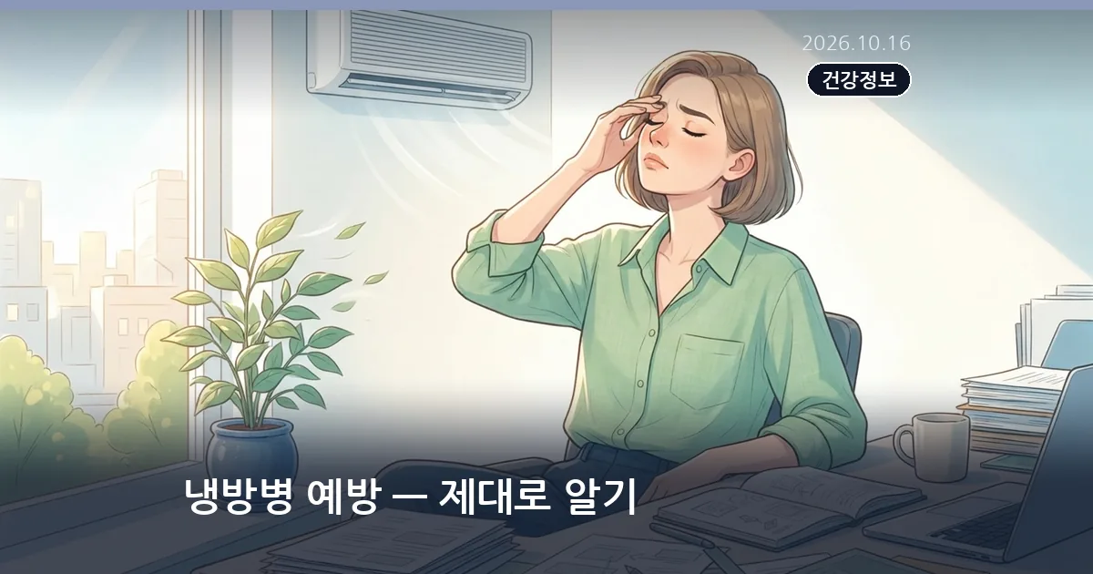 냉방병 예방 — 제대로 알기