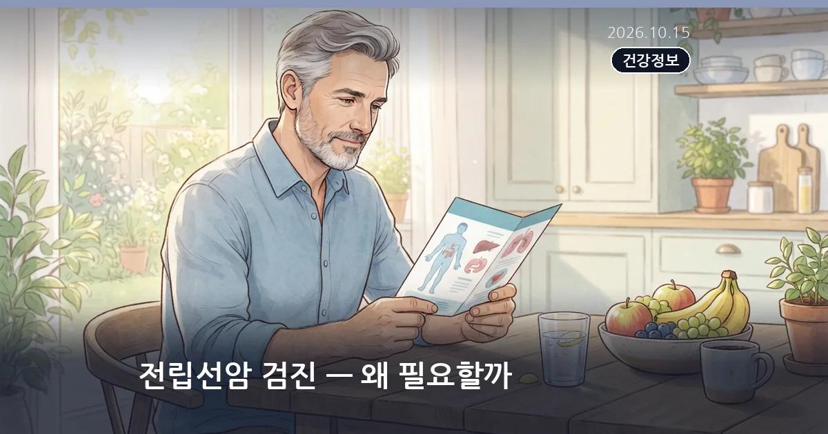 전립선암 검진 — 왜 필요할까